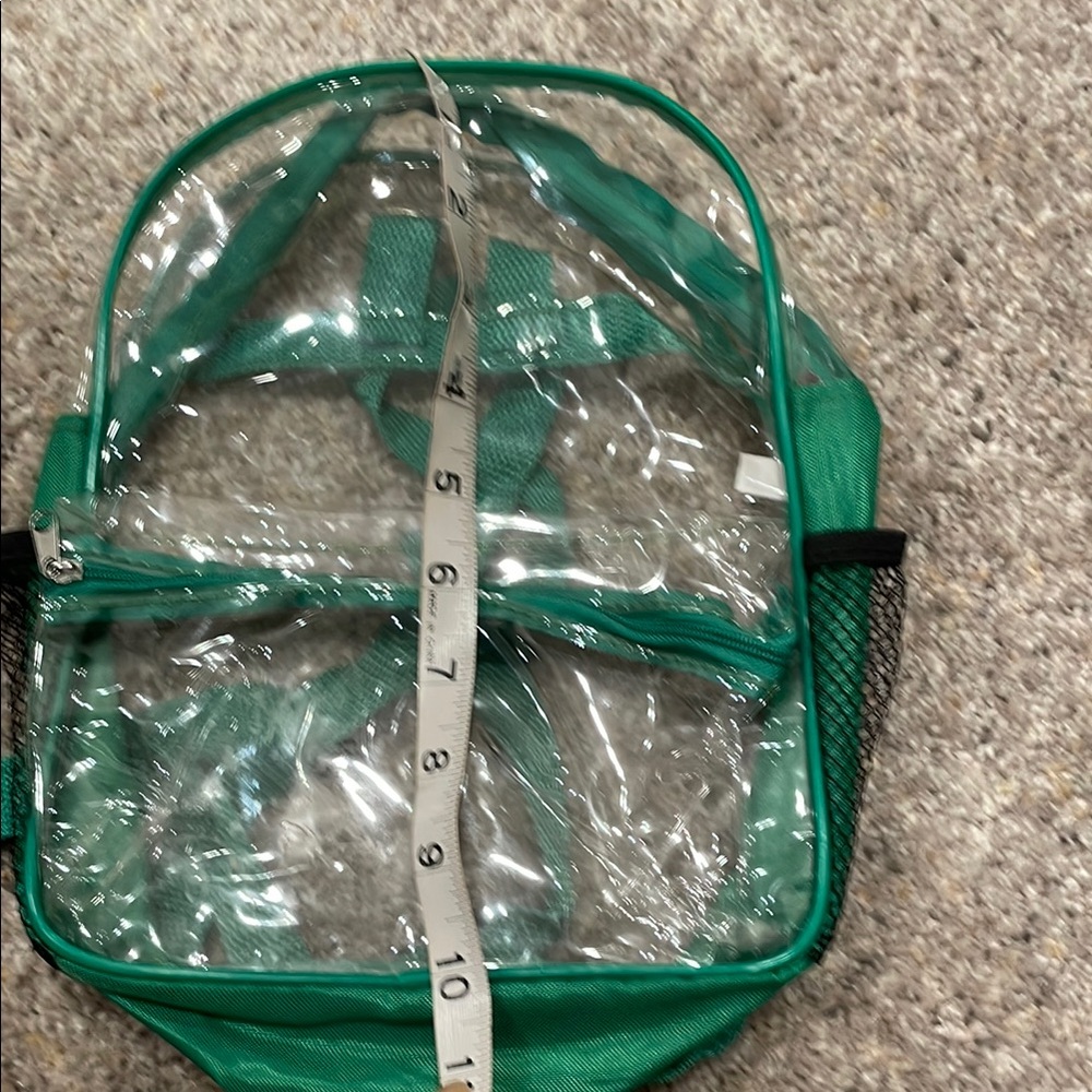 Small Clear Backpack With Green Lining - image 2